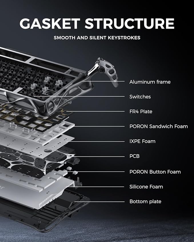 GravaStar Mercury K1 Pro Wireless Mechanical Gaming Keyboard, 75% Layout RGB - Image 7