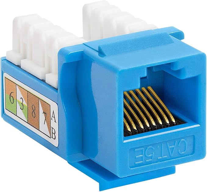 Cmple - 10 Pack Cat5e Keystone Jack Insert Punch Down RJ45 Connectors RJ45 - Image 2