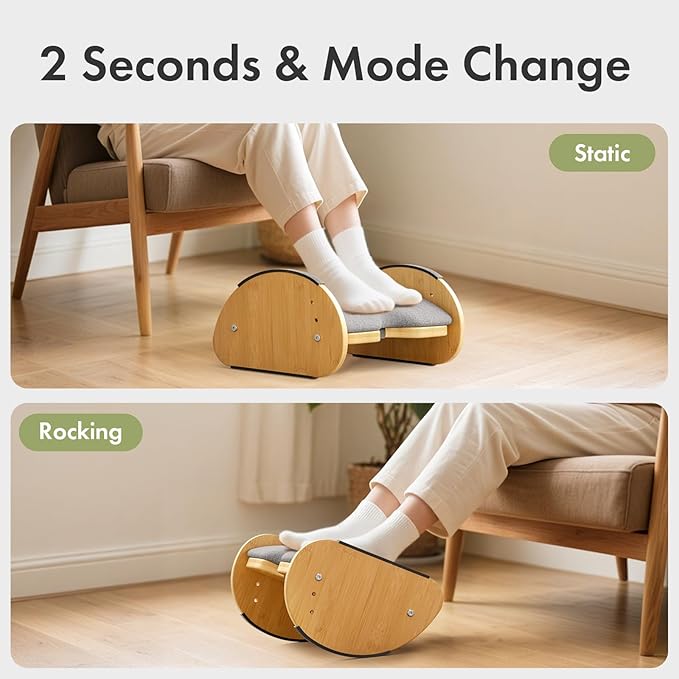 Amazer Bamboo Under Desk Footrest - Image 2
