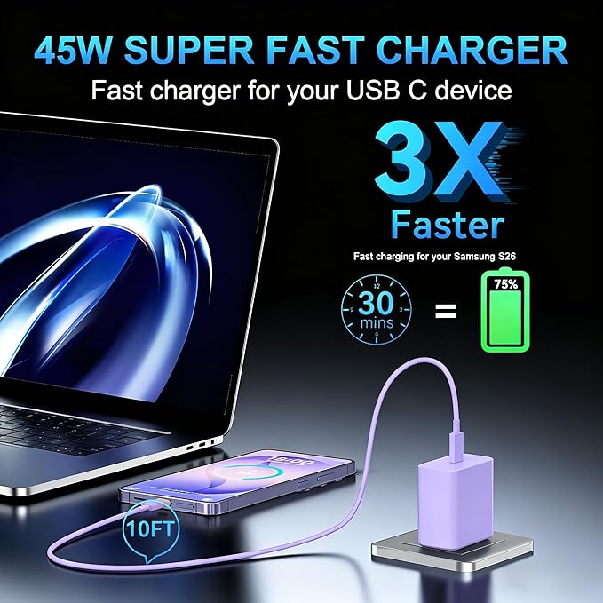 45W USB C Super Fast Charger Type C Charger Fast Charging Android Phone Charger - Image 6