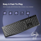 Wired Keyboard, Quiet Keyboard, Silent Keyboardwith Low Profile Chiclet Keys - Image 7