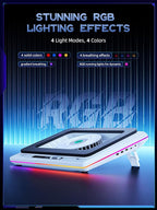 llano RGB Laptop Cooling Pad, Powerful Turbofan, Quiet Cooling, Touch Control - Image 5