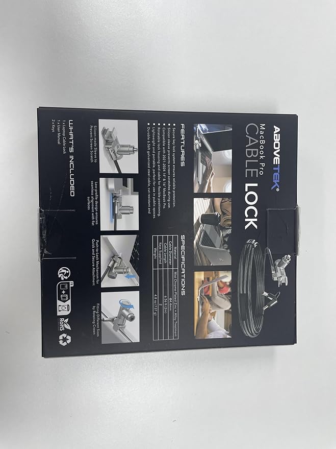 AboveTEK Laptop Locking Cable for MacBook Pro 14/16, Anti-Theft Keyed Laptop - Image 9