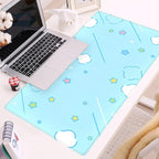 Kawaii Pastel Blue Star Grid Desk Pad, Large Gaming Mousepad & Keyboard Mat - Image 6