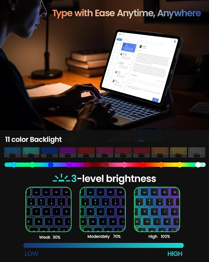 typecase Edge+ Keyboard Case for 2024 iPad Pro 13-inch, Portrait & Typing Modes - Image 6
