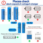 Henreepow AA 3.2v Solar Rechargeable Batteries, LiFePo4 Double A 600mAh 3.2v - Image 6