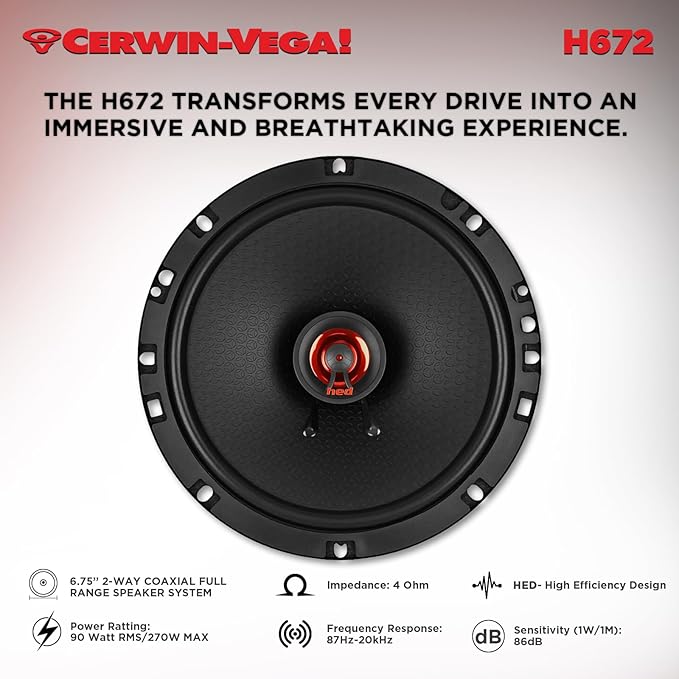 CERWIN-VEGA! HED 2025 Edition -6.75" Coaxial Speaker-H672 - Image 2