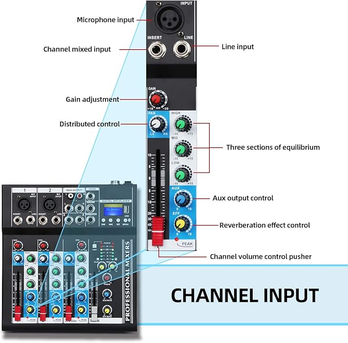 Depusheng HT4 Bluetooth Compatible Professional Portable Digital DJ Console - Image 4
