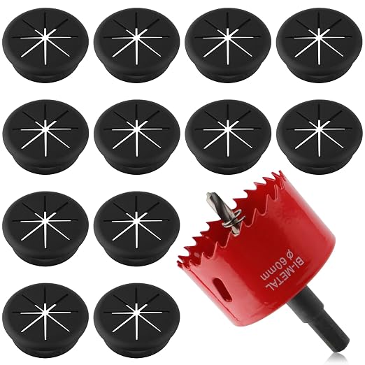 2-3/8IN Desk Grommet, 13 Pieces Wire Grommet, Desk Hole Cover by KITANIS