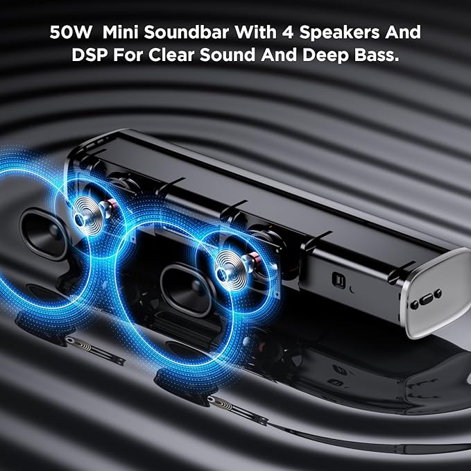 MZEIBO Sound Bar, 50W TV Speaker - Image 3