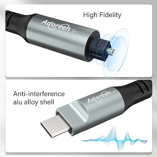 Adoreen Unidirectional USB C to Toslink Digital Optical Audio Cable 4 Ft - Image 4
