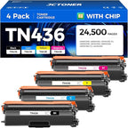 TN436 Toner Cartridge Set 4-Pack Replacement Compatible by JCTONER