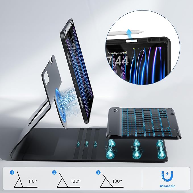 OYEEICE Keyboard Case for iPad Pro 12.9 inch 6th Gen 2022, 5th 2021, 4th 2020 - Image 6