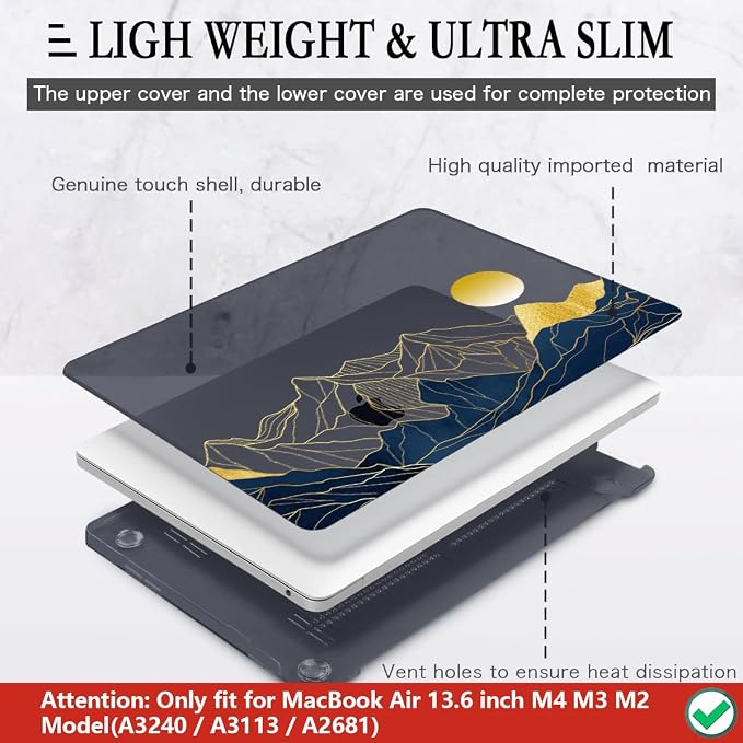 CISSOOK Compatible with MacBook Air 13.6 Inch Case A3240 A3113 A2681, Laptop - Image 4
