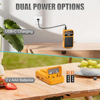 PRUNUS J-555 Pocket Radio AM FM USB-C Charging& Battery Operated, Excellent - Image 2