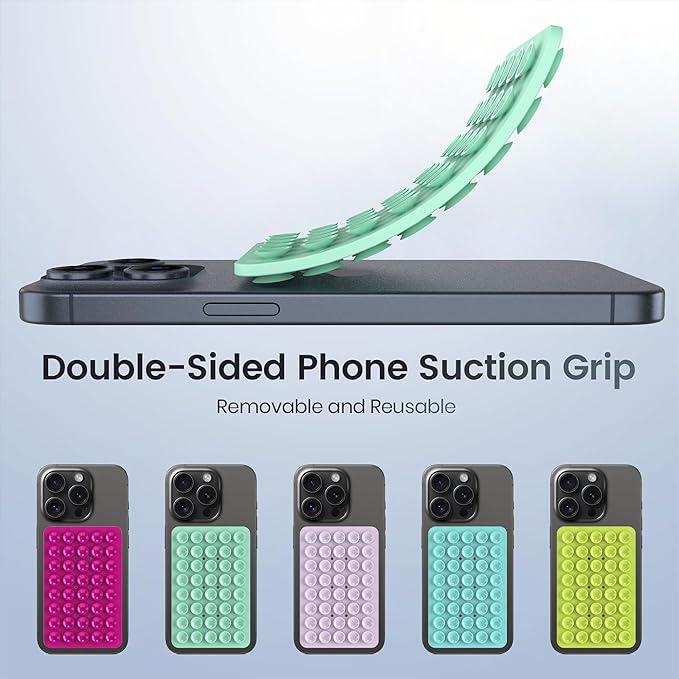2PACK Silicone Double Sided Suction Phone Case Mount, Detachable Hands Free & - Image 6