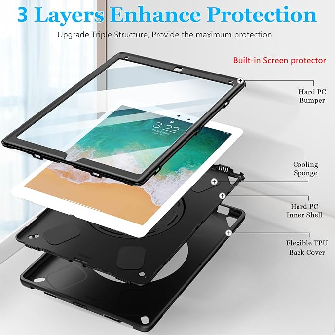 Case for iPad Pro 12.9 2nd Generation 2017 & 2015 1st Generation, Heavy Duty - Image 6