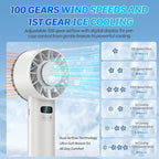 2025 Portable Handheld Ice Fan, Turbo Cooling Fans, 100 Gear Hurricane Wind - Image 4