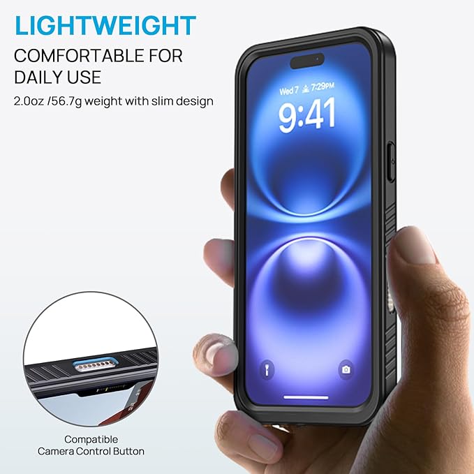 Lanhiem Magnetic for iPhone 16 Case, IP68 Waterproof Dustproof Shockproof Cases - Image 4