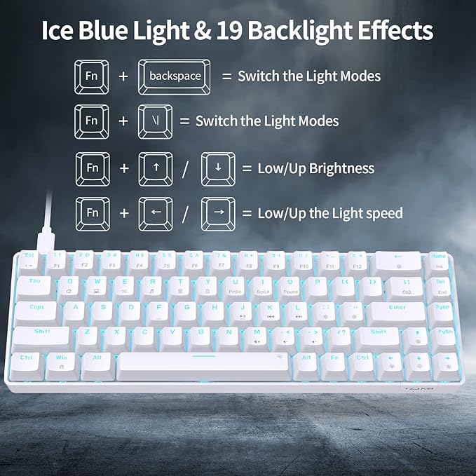 DIERYA T68SE 60% Gaming Mechanical Keyboard, Ultra Compact Mini 68 Key - Image 5