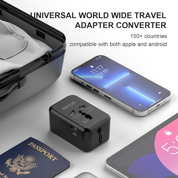 Universal Travel Adapter with USB C, International Power Plug Adapter All in - Image 7
