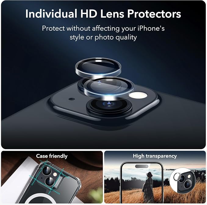 ESR 3+1 Pack for iPhone 15 Screen Protector, Full Coverage Ultra-tough Tempered - Image 4