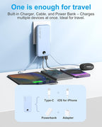 Portable Charger with Built-in Cables and Wall Plug, 12000mAh 22.5W USB C Power - Image 4