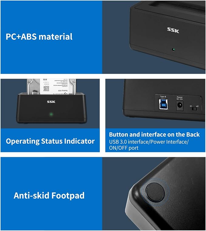SSK USB 3.0 to SATA External Hard Drive Docking Station Enclosure Adapter - Image 6