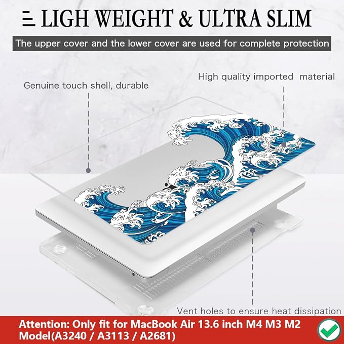 CISSOOK Wave Case for MacBook Air 13.6 inch 2025 2024 2023 2022 Release - Image 4