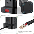 PD 20W USB C Surge Protector, Mini Power Strip Tower Travel 12 AC 4 USB Power - Image 6