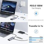 USB C Laptop Docking Station Dual Monitor, 14 in 1 Docking Station 3 Monitors - Image 6