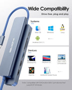 LENTION USB C Hub with 100W Charging, 4K HDMI, Dual Card Reader, USB 3.0 & 2.0 - Image 7