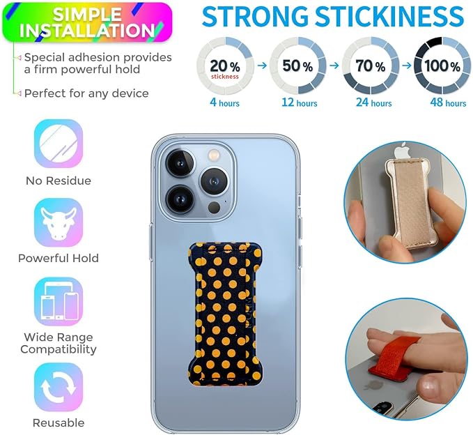 Phone Grip Holder for Hand, Universal Finger Strap Phone Holder, Finger Selfie - Image 2