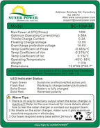 SUNER POWER 10W 12V Solar Battery Charger Maintainer, Built-in Smart MPPT - Image 5
