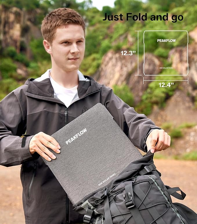 PEAKFLOW 65W Solar Panel, Foldable Portable Solar Panel, 25.4% High-Efficiency - Image 7