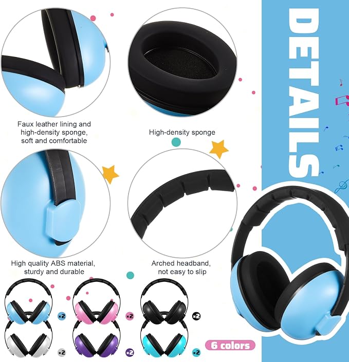 Amylove 12 Pcs Baby Noise Cancelling Headphones Ear Protection Ear Muffs Bulk - Image 3