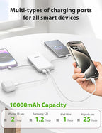 Alongza Portable Charger Built-in Cables and AC Wall Plug, Slim Fast Charging - Image 5
