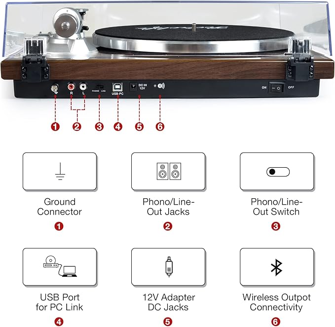 Turntables Belt-Drive Record Player - Image 4