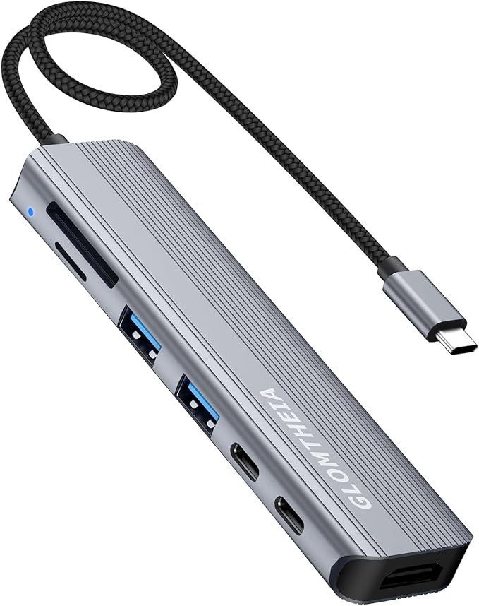 USB C Hub Multiport Adapter for Laptop MacBook Air/Pro, 100W PD, 2xUSB-A 3.0 by Glomtheia