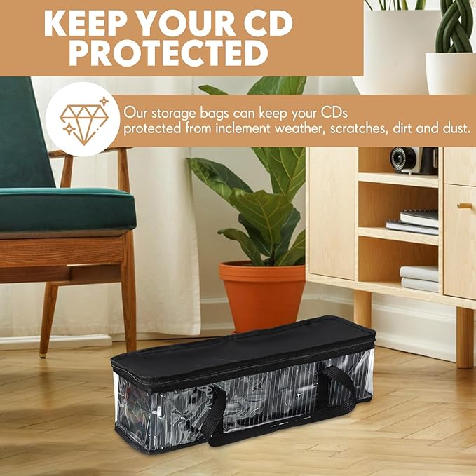 Woanger 20 Pieces Cd Storage Bags Transparent PVC DVD Storage Cases 1000 Cd - Image 6