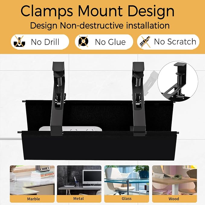 Under Desk Cable Management Tray 15.7" - Image 7