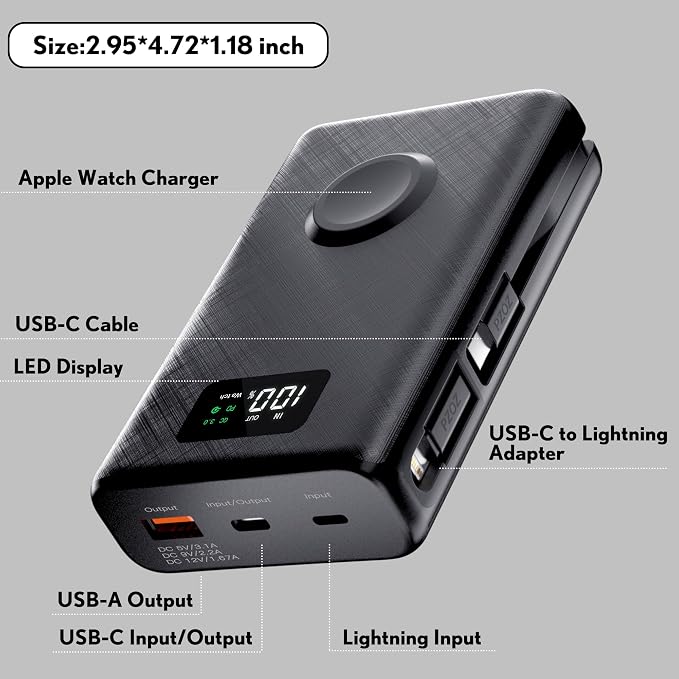 pzoz 20000mAh Portable Power Bank Powerbank Battery Pack - Image 2