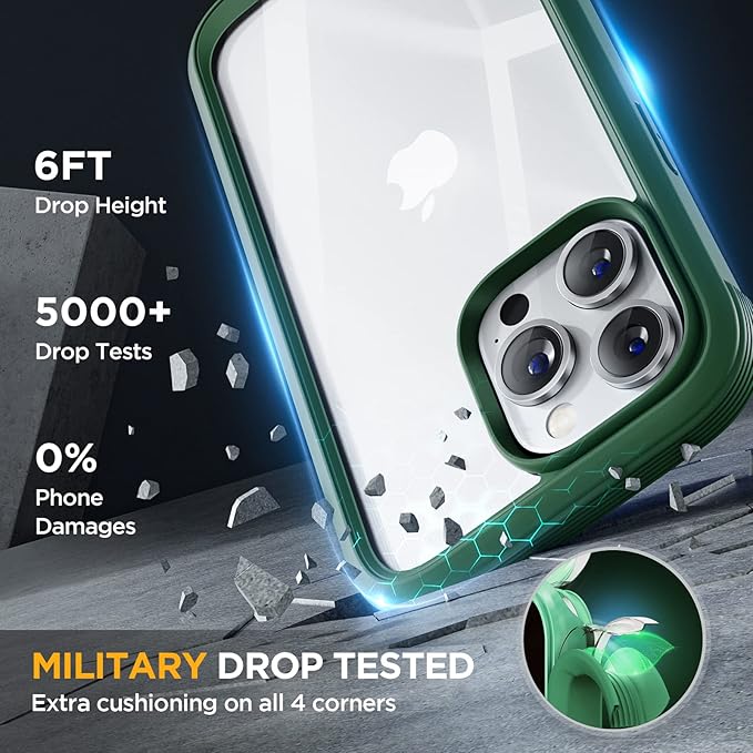 Miracase Glass Series for iPhone 14 Pro Case 6.1 Inch, Full-Body Clear Bumper - Image 4