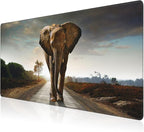 Mouse Pad, Large Walking Elephant Desk Mat, Extended Non-Slip Gaming Keyboard by NIYLYNSYN
