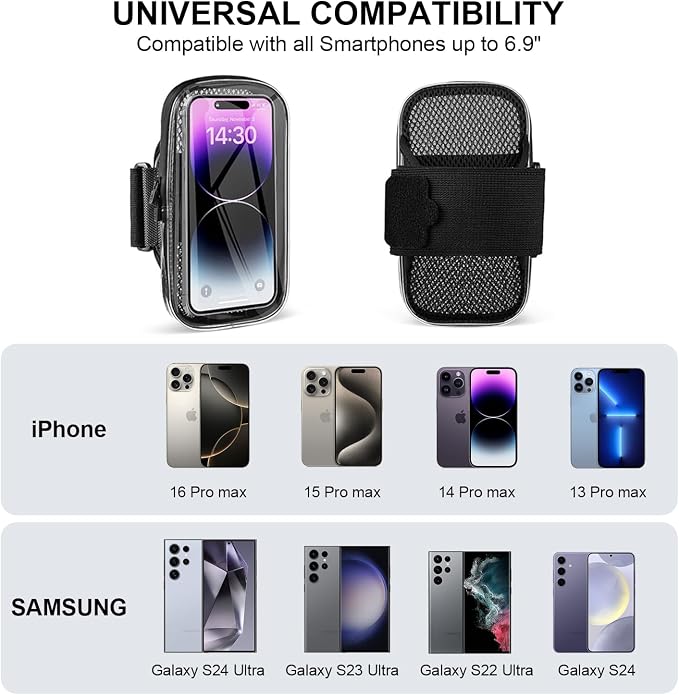 Phone Holder for Running, Armband for iPhone 16 15 14 13 Pro Max 12 11 Plus X - Image 3