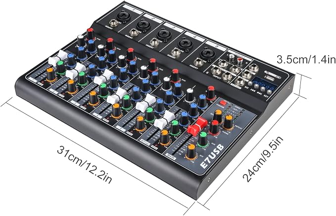 Dj Mixers 7 Channel Audio Mixer Sound Board - Image 7