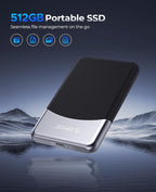 ORICO 512GB External SSD with 2 in 1 USB C Cable, Portable Solid State Drive - Image 2