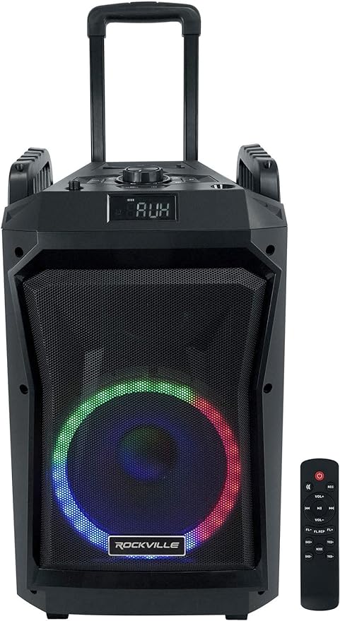 Rockville ROCKNGO 800 10" Portable Bluetooth Speaker, LED Lights, Mic Priority by Rockville