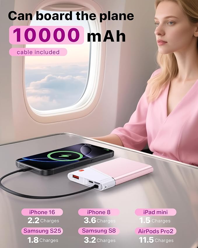 Aaoyun Portable Charger Power Bank, 10000mAh 22.5W PD Fast Charging Powerbank - Image 4