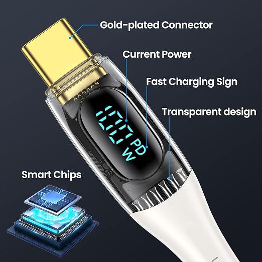 USB C to Multi Charging Cable, USAMS 100W 4FT 5A Type C to Type C Fast Charger - Image 3